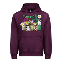 Mauve Wine Saved by his grace Easter Urban Hoodie - CowGirlArtShop