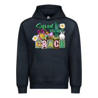 Navy Saved by his grace Easter Urban Hoodie - CowGirlArtShop