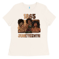 Bone 1865 juneteenth melanin with afro Ladies Tee - texasbilliewilder