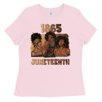 Bubblegum Pink 1865 juneteenth melanin with afro Ladies Tee - texasbilliewilder