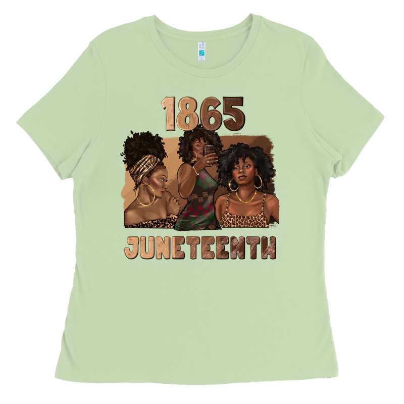 1865 Juneteenth Melanin With Afro Ladies Tee by texasbilliewilder | Teevron