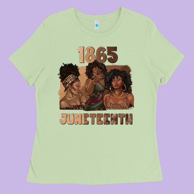 Ladies Tee 1865 juneteenth melanin with afro