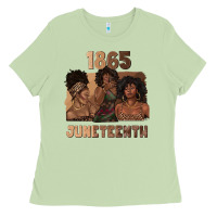 Matcha 1865 juneteenth melanin with afro Ladies Tee - texasbilliewilder