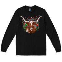Black christmas  texas longhorn Long Sleeve Tee - JahusDesignShop