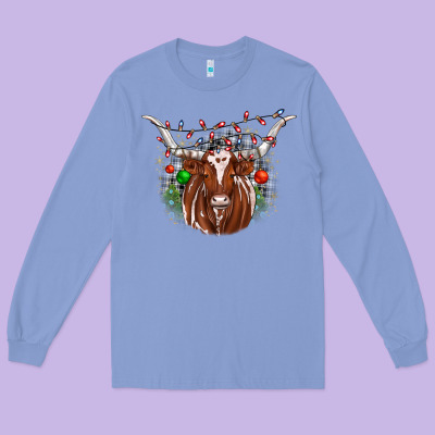 Christmas  Texas Longhorn Long Sleeve Tee Designed By Jahusdesignshop