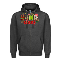 Charcoal Heather mama claus Zipper Hoodie - MaliasSmallBusiness