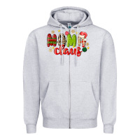 Heather Grey mama claus Zipper Hoodie - MaliasSmallBusiness