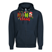 Navy mama claus Zipper Hoodie - MaliasSmallBusiness