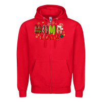Red mama claus Zipper Hoodie - MaliasSmallBusiness
