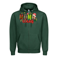 Sports Green mama claus Zipper Hoodie - MaliasSmallBusiness