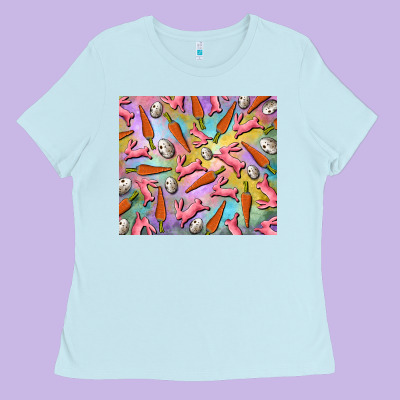 Ladies Tee Easter bunny carrot and quail egg
