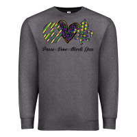 Charcoal Heather mardi gras love peace Premium Sweatshirt - Bettercallsaul