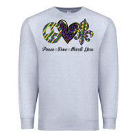 Heather Grey mardi gras love peace Premium Sweatshirt - Bettercallsaul