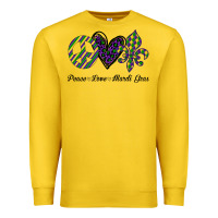 Mardi Gras Love Peace Premium Sweatshirt | Teevron