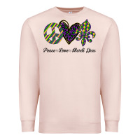 Pale Pink mardi gras love peace Premium Sweatshirt - Bettercallsaul