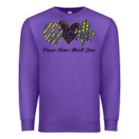 Purple mardi gras love peace Premium Sweatshirt - Bettercallsaul