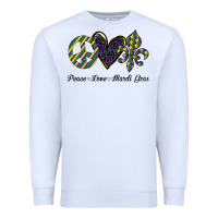 White mardi gras love peace Premium Sweatshirt - Bettercallsaul
