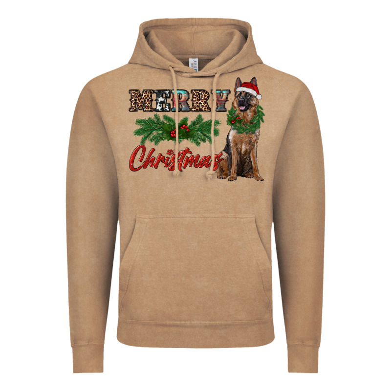 Merry Christmas German Shepherd Vintage Hoodie by RanaPortraitStore | Teevron