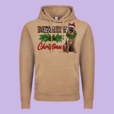 Merry Christmas German Shepherd Vintage Hoodie Designed By Ranaportraitstore