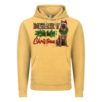 Vintage Mustard merry christmas german shepherd Vintage Hoodie - RanaPortraitStore