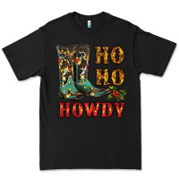 Black christmas cowboy boots ho ho howdy Premium Tee - RanaPortraitStore