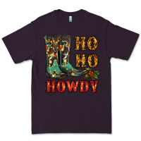 Plum christmas cowboy boots ho ho howdy Premium Tee - RanaPortraitStore