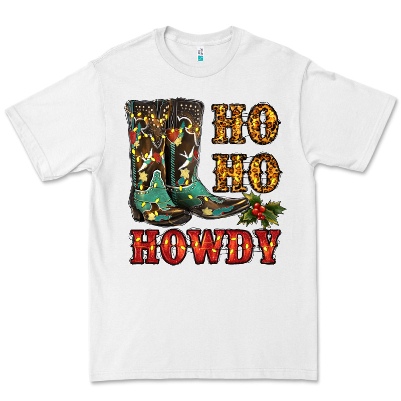 Christmas Cowboy Boots Ho Ho Howdy Premium Tee by RanaPortraitStore | Teevron