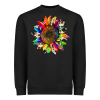 Black tie dye sunflower with cowhide Heavyweight Sweatshirt - Artiststas