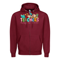 Burgundy teacher change the world Zipper Hoodie - MaliasSmallBusiness