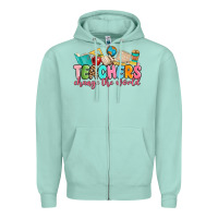 Seafoam teacher change the world Zipper Hoodie - MaliasSmallBusiness