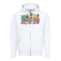 White teacher change the world Zipper Hoodie - MaliasSmallBusiness