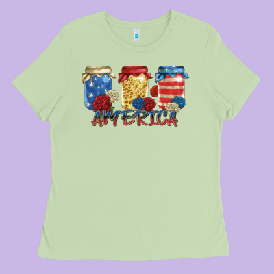 America Mason Jar Ladies Tee Designed By Zillion Design Studio