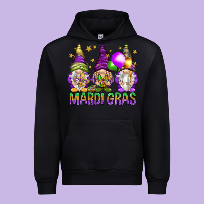 Mardi Gras With Gnomies Urban Hoodie Designed By Howdyjamesfarm