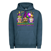 Pigment Midnight Navy mardi gras with gnomies Urban Hoodie - HowdyJamesFarm