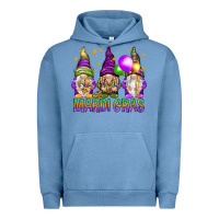 Pigment Pebble Blue mardi gras with gnomies Urban Hoodie - HowdyJamesFarm