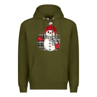 Army Green grey christmas snowman Premium Hoodie - JahusDesignShop