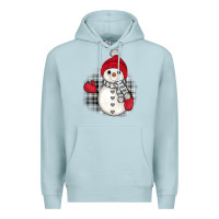 Blue Mist grey christmas snowman Premium Hoodie - JahusDesignShop