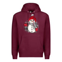 Burgundy grey christmas snowman Premium Hoodie - JahusDesignShop