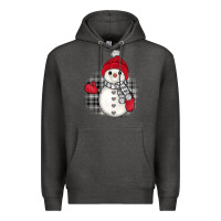 Charcoal Heather grey christmas snowman Premium Hoodie - JahusDesignShop