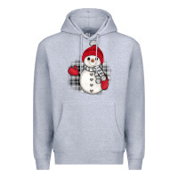 Heather Grey grey christmas snowman Premium Hoodie - JahusDesignShop
