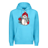 Ocean Blue grey christmas snowman Premium Hoodie - JahusDesignShop