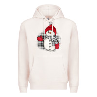Pale Pink grey christmas snowman Premium Hoodie - JahusDesignShop