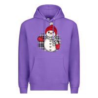 Purple grey christmas snowman Premium Hoodie - JahusDesignShop