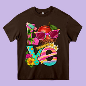 Love Summer Teacher Heavy Core Tee Designed By Texasbilliewilder