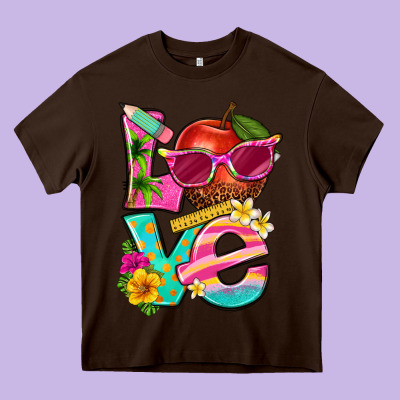 Love Summer Teacher Heavy Core Tee Designed By Texasbilliewilder