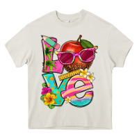 Cream love summer teacher Heavy Core Tee - texasbilliewilder