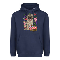 Navy Easter pug Heavyweight Hoodie - RanaPortraitStore