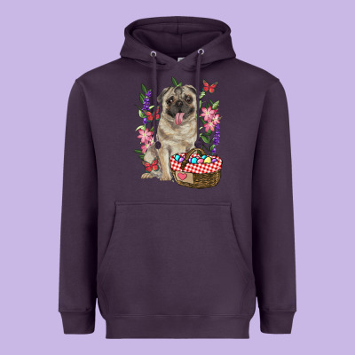 Easter Pug Heavyweight Hoodie Designed By Ranaportraitstore