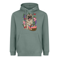 Sage Easter pug Heavyweight Hoodie - RanaPortraitStore