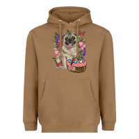 Toasted Coconut Easter pug Heavyweight Hoodie - RanaPortraitStore